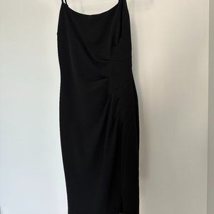 Laundry by Shelli Segal - Black, Crepe, Side-pleat dress